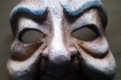 Papier- mache mask by Alexandra Simpson. Sartori International mask workshop , 2019.