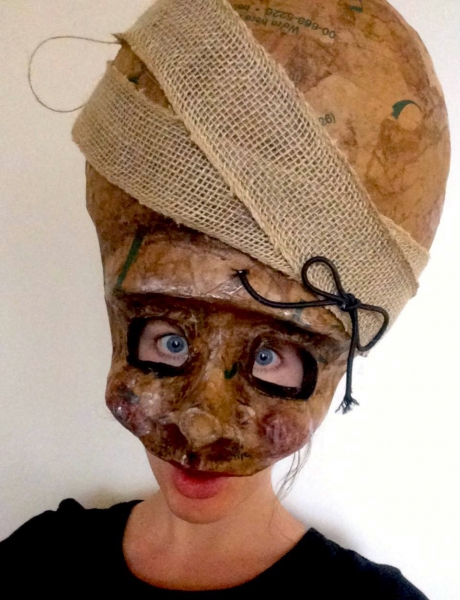 Big-Brained Lady mask by Alexandra Simpson.