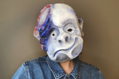 Worbla mask series anti-extractivism. Mask by Alexandra Simpson, Animacy Theatre Collective.