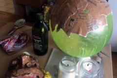 Big-Brained Lady mask by Alexandra Simpson, Animacy Theatre Collective.