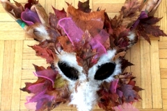 Land-based fox mask by Alexandra Simpson, Animacy Theatre Collective for Lisa Hamalainen's theatrical nature walk on Manitoulin Island.