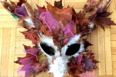 Land-based fox mask by Alexandra Simpson, Animacy Theatre Collective for Lisa Hamalainen's theatrical nature walk on Manitoulin Island.