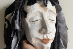 Worbla Mask with Wig by Alexandra Simpson. Animacy Theatre Collective.