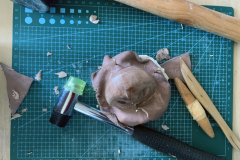 Clown nose construction by Alexandra Simpson, Animacy Theatre Collective.